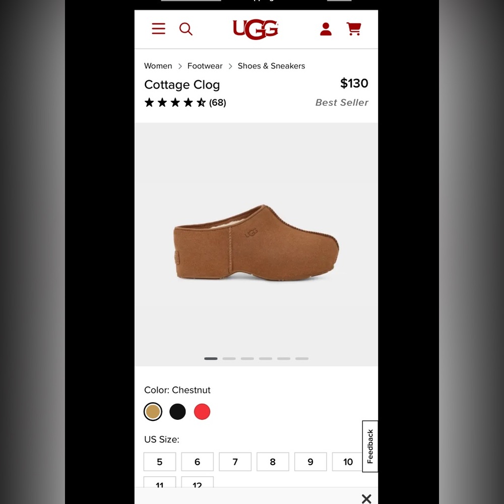 NEW UGG Cottage Clog Size 7